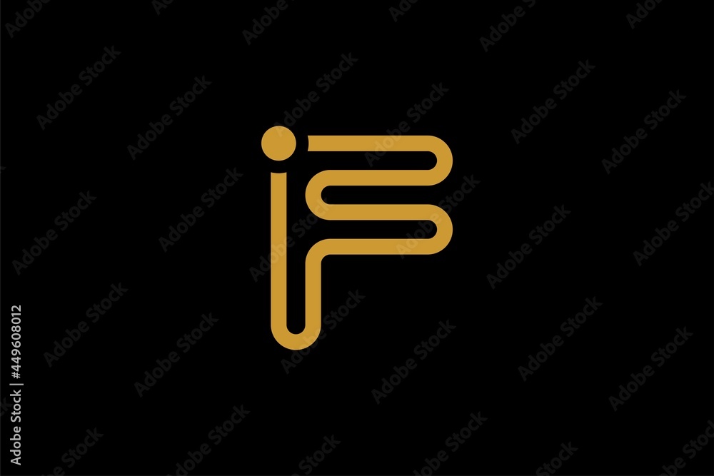 Letter F line logo design vector. Monogram F type abstract symbol.