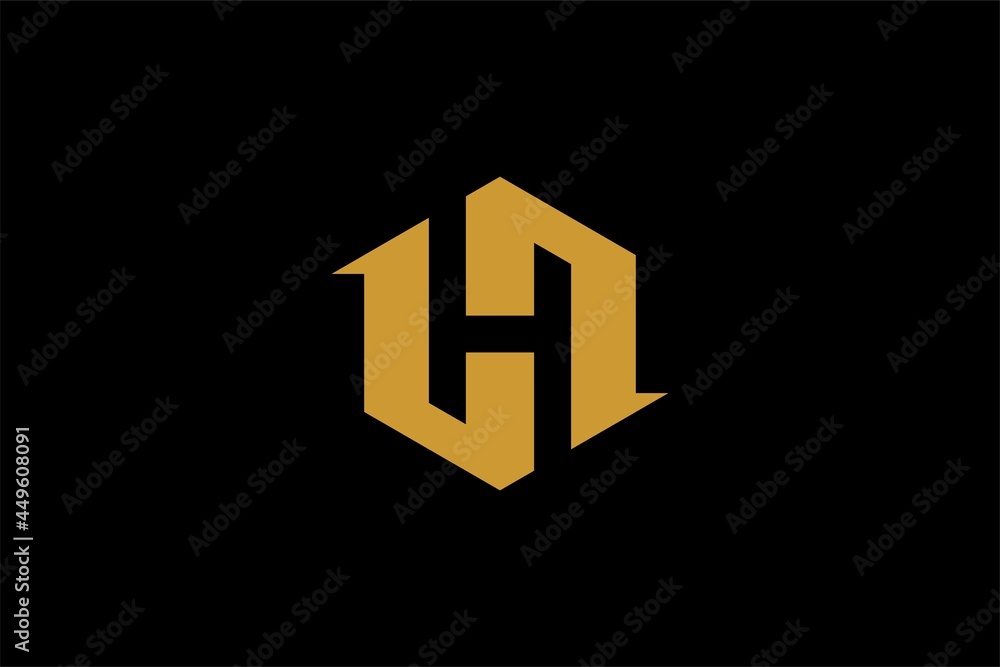 Letter H shield logo design vector. Monogram H type abstract symbol. Letter H shield logo design vector. Monogram H type abstract symbol.