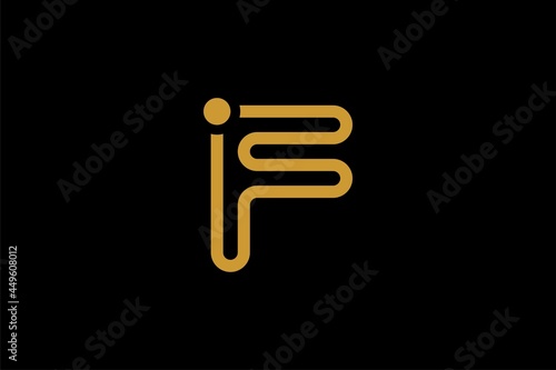 Letter F line logo design vector. Monogram F type abstract symbol.