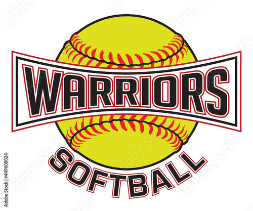 Warriors Softball Graphic is a sports design which includes a softball and text and is perfect for your school or team. Great for Warriors t-shirts, mugs and other products.