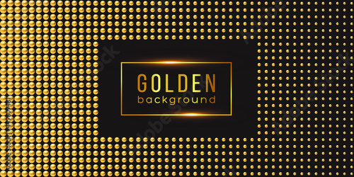 Golden luxury background with beads. Vector illustration.