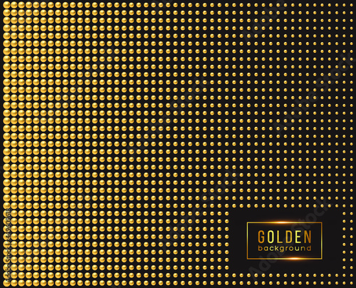 Golden luxury background with beads. Vector illustration.