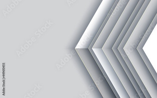 Abstract gray and white arrow background with blank space design. Modern futuristic background . Vector illustration design for presentation, banner, cover, web, flyer, card, poster, wallpaper and etc