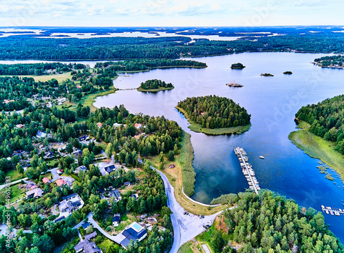 Canvas Print View of Evlinge bay on Värmdö outside Stockholm