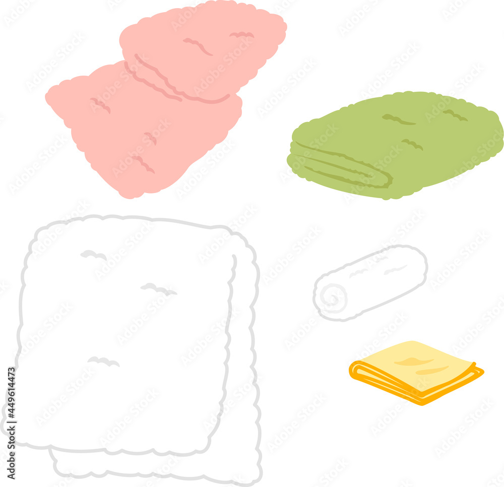 タオルのイラストセット Stock Vector Adobe Stock