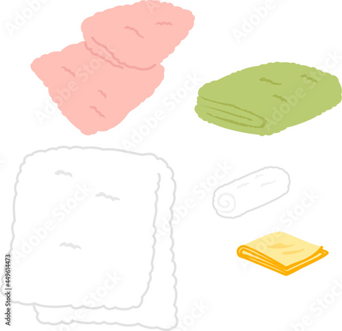 タオルのイラストセット
