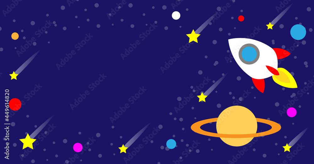 ロケットと土星 宇宙のアイキャッチ イラスト 文字入れ ロケットと土星 宇宙のアイキャッチ イラスト 文字入れ