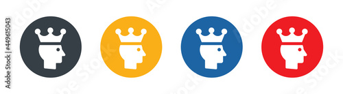 Tableau sur toile King wearing crown icon vector illustration.