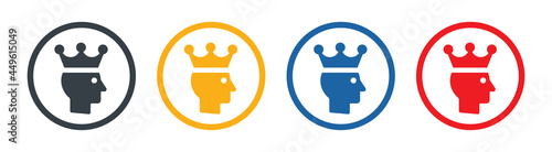 Photos Medieval king with crown icon set