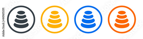 Pile of stone icon vector illustration. Stones pyramid icon, balance concept for spa massage