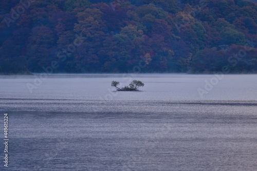 秋元湖で見た幻想的な浮島の情景＠福島