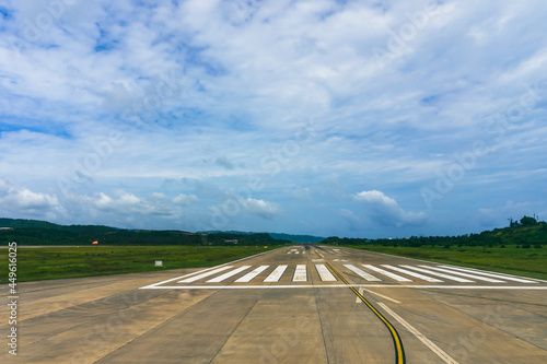 Airport Runway on a cloudy day.  Caticlan Airport new Boracay, Philippines. photo