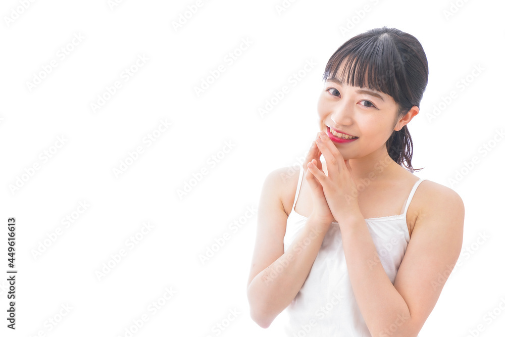 恋をする笑顔の若い女性 恋をする笑顔の若い女性