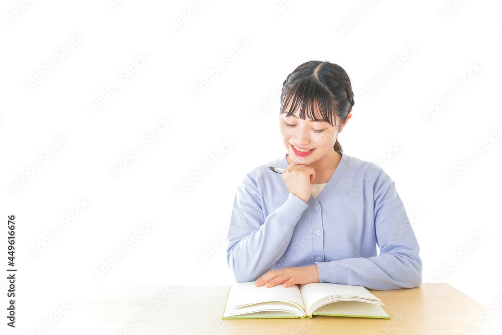悩む若い女子学生 悩む若い女子学生