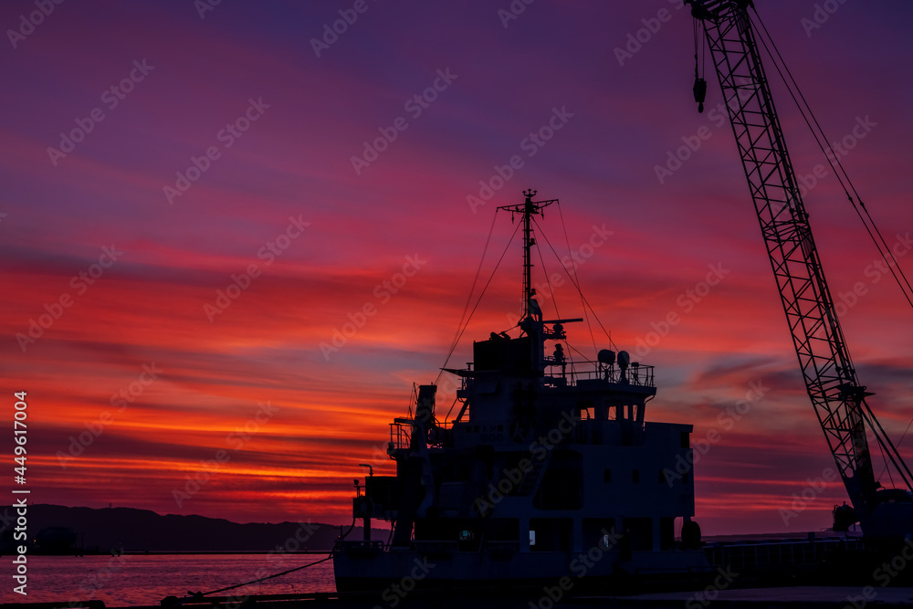 Fototapeta premium 博多湾の夕日