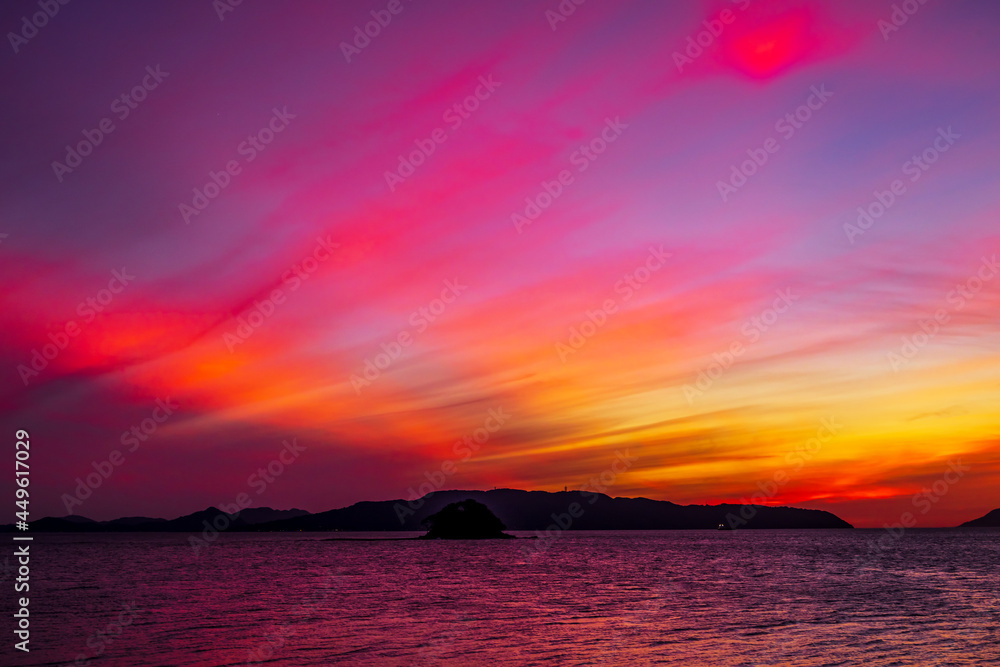 博多湾の夕日 博多湾の夕日