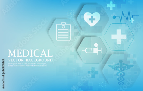 Medical blue geometric hexagon Abstract wallpaper