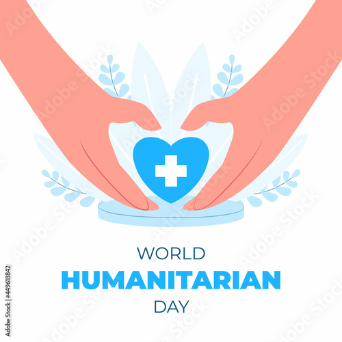 World humanitarian day concept in flat design 