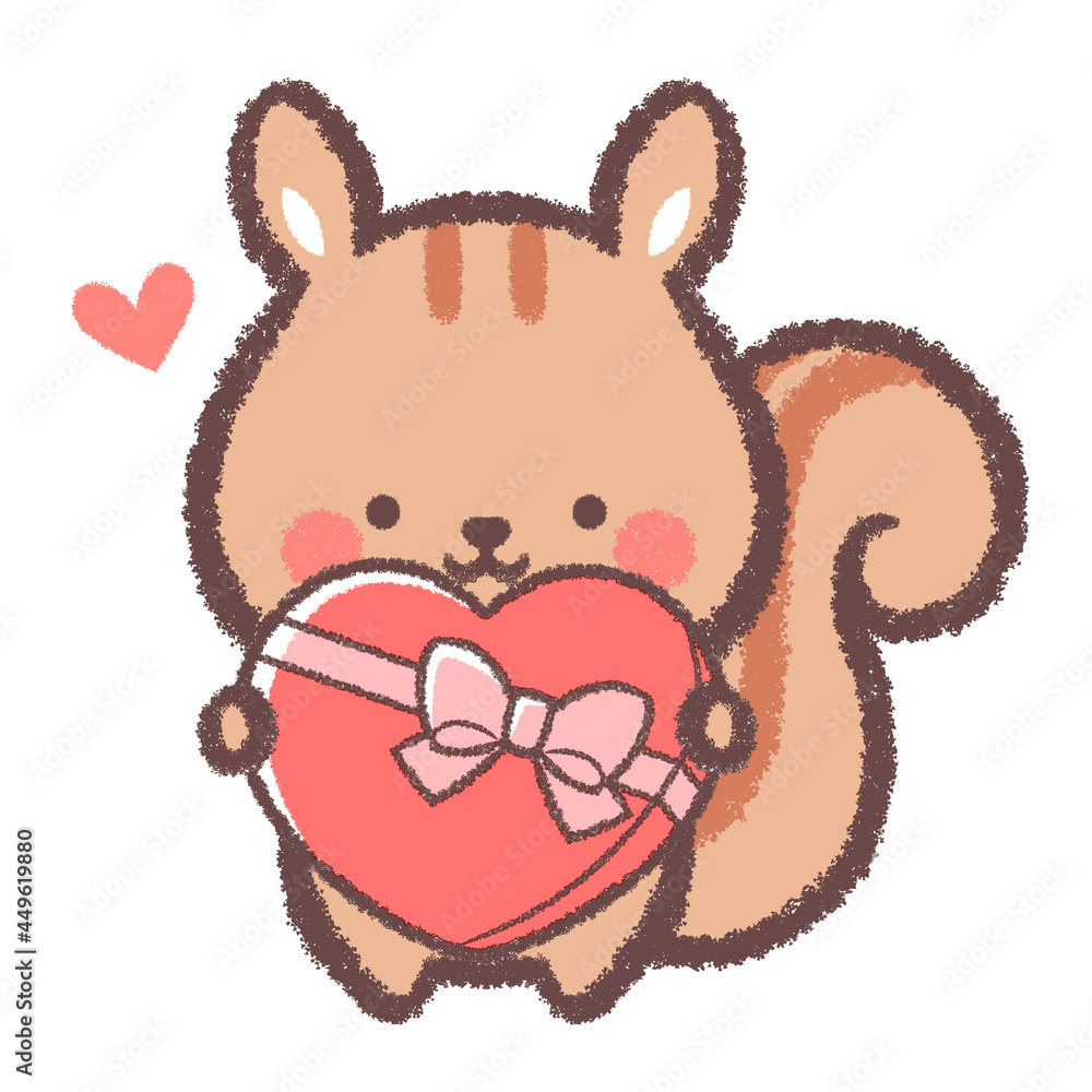 チョコレートを持つリス1