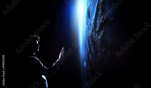 Global network image . Mixed media