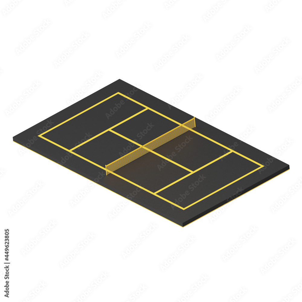 3d render tennis court isolated on white background 3d render tennis court isolated on white background