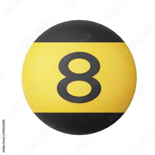 Free Download 3d render billiard ball isolated on white background - GFXLoad