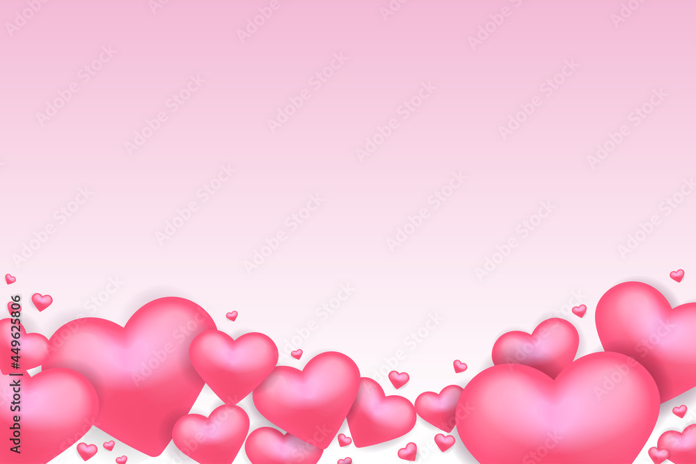 Valentine's day, Harts vector 3D realistic, Heart background, Vector illustration eps.10