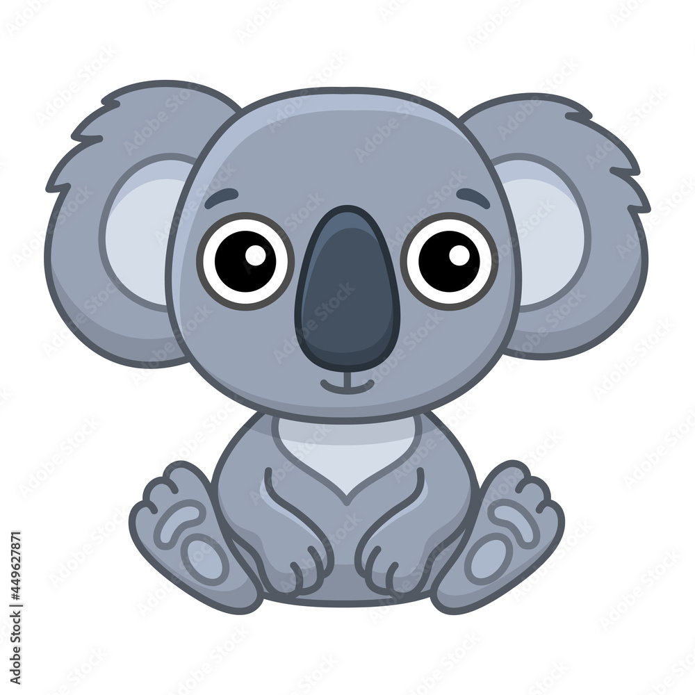 Fototapeta premium Zoo animal for children coloring book. Funny koala in a cartoon style. Trace the dots and color the picture