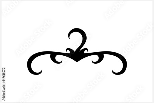 Vintage hanger clipart isolated on white.  Vector stock illustration. EPS 10