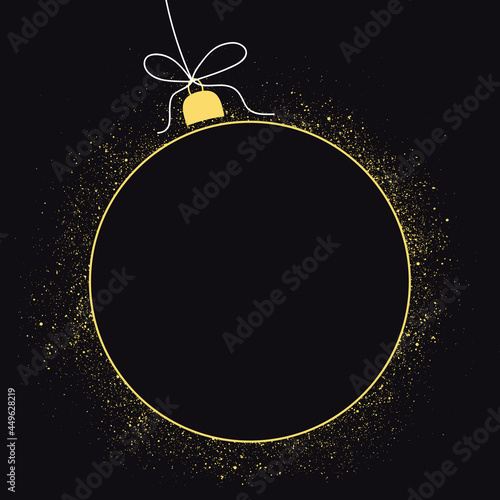 Christbaumkugel gold leer schwarz mit goldenem Rahmen und Korona