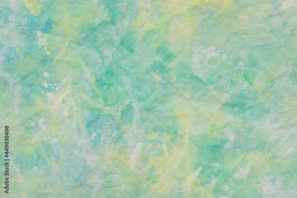 abstract green and yellow  painted background texture