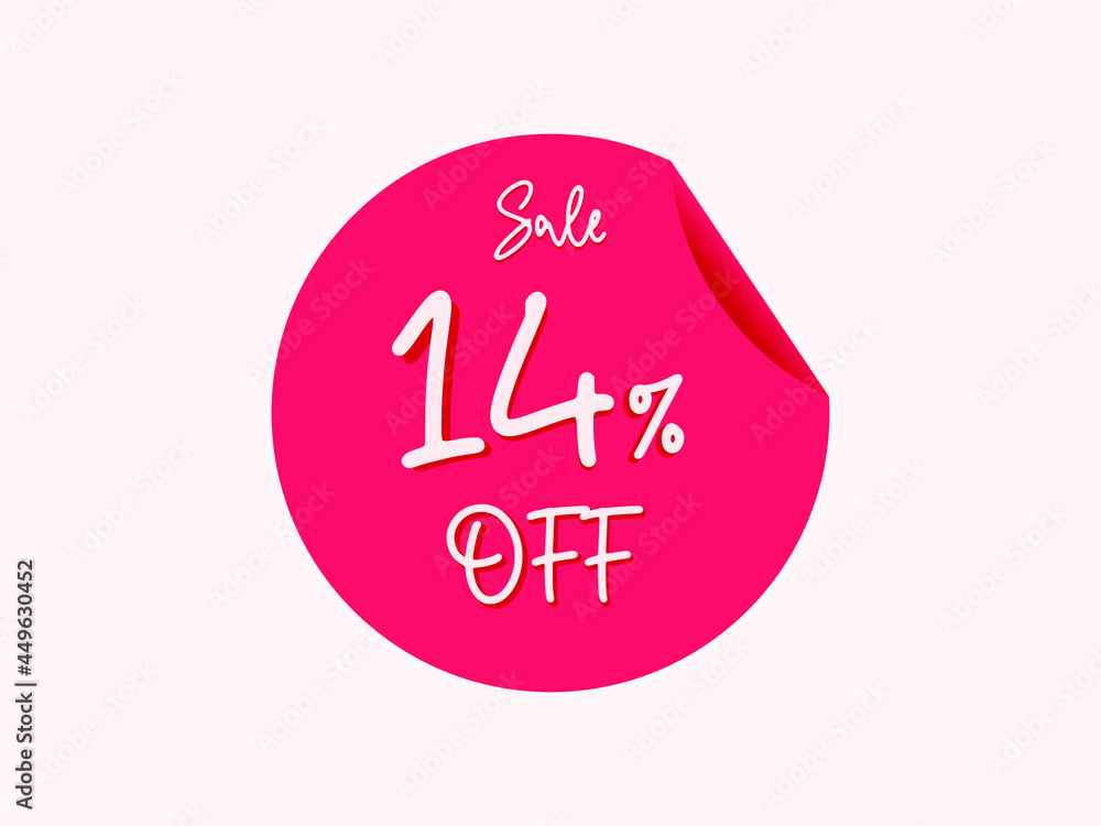 14 percent off sticker, 14% off sale of special offers 14 percent off sticker, 14% off sale of special offers