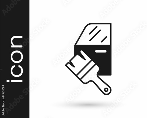 Black Car painting icon isolated on white background. Car body repair process. Vector