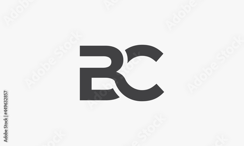 BC letter logo connected concept isolated on white background.