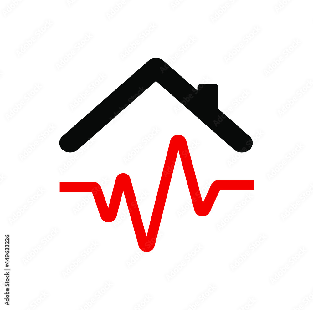 earthquake icon on white background earthquake icon on white background