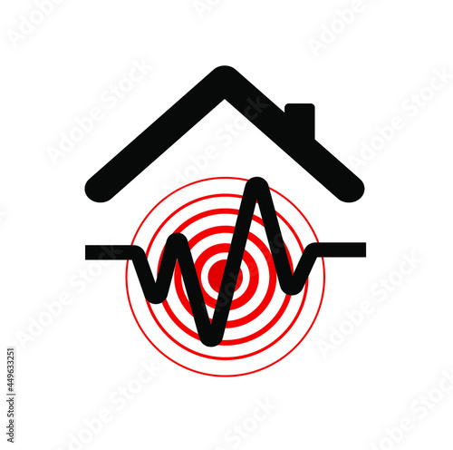 earthquake icon on white background	