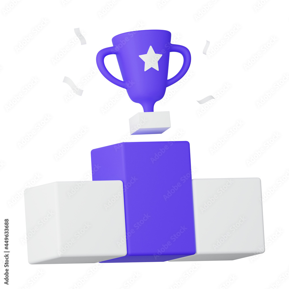 3d render trophy icon isolated on white background 3d render trophy icon isolated on white background