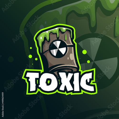 toxic mascot logo design vector with modern illustration concept style for badge, emblem and t shirt printing. drum toxic illustration. photo