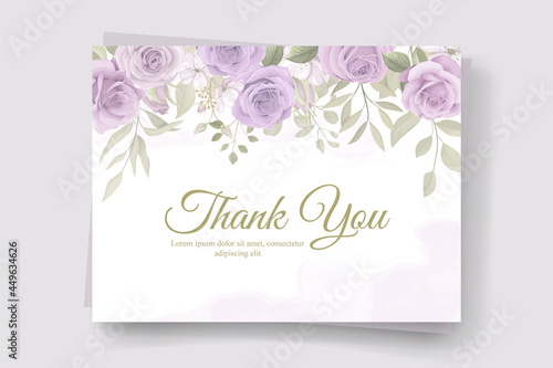 Thank you card design on a flower theme