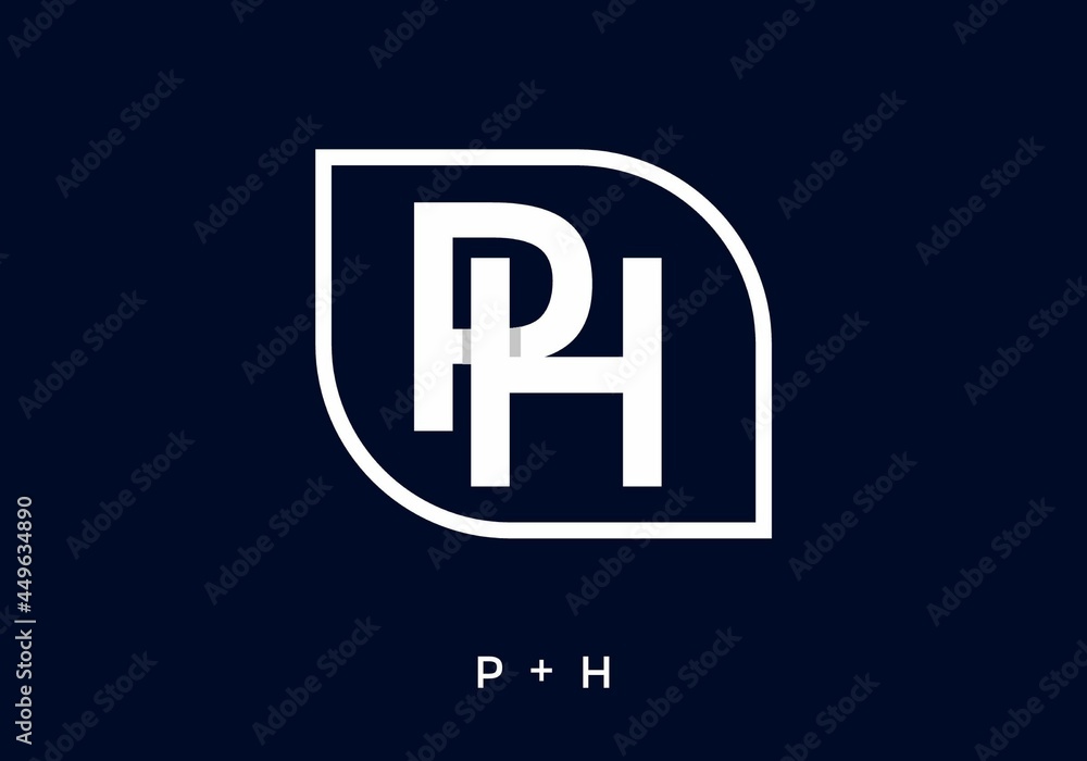 White color of PH initial letter in frame White color of PH initial letter in frame
