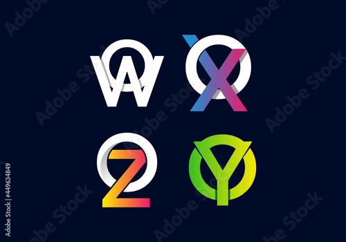 Foto colorful OW OX OZ OW initial letter