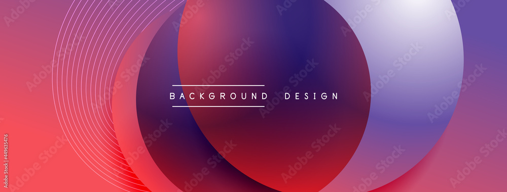 Gradient circles with shadows. Vector techno abstract background. Modern overlapping forms wallpaper background, design template Gradient circles with shadows. Vector techno abstract background. Modern overlapping forms wallpaper background, design template