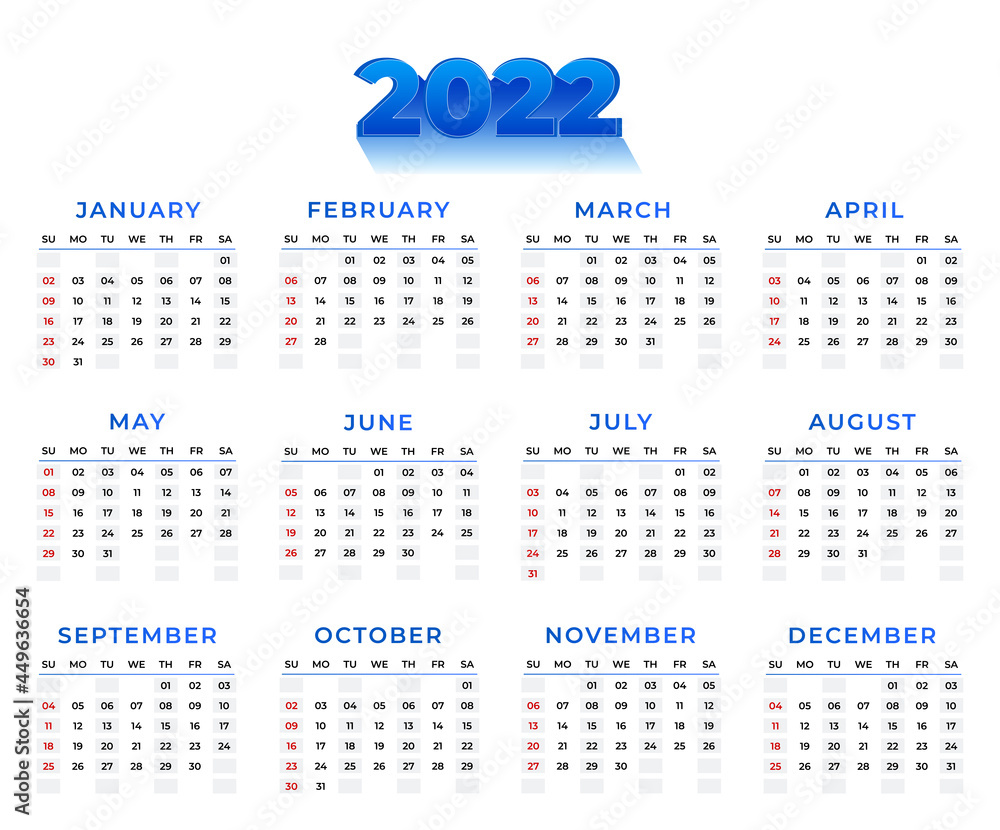 one page Desk Calendar Design Template, 2022 table Calendar design