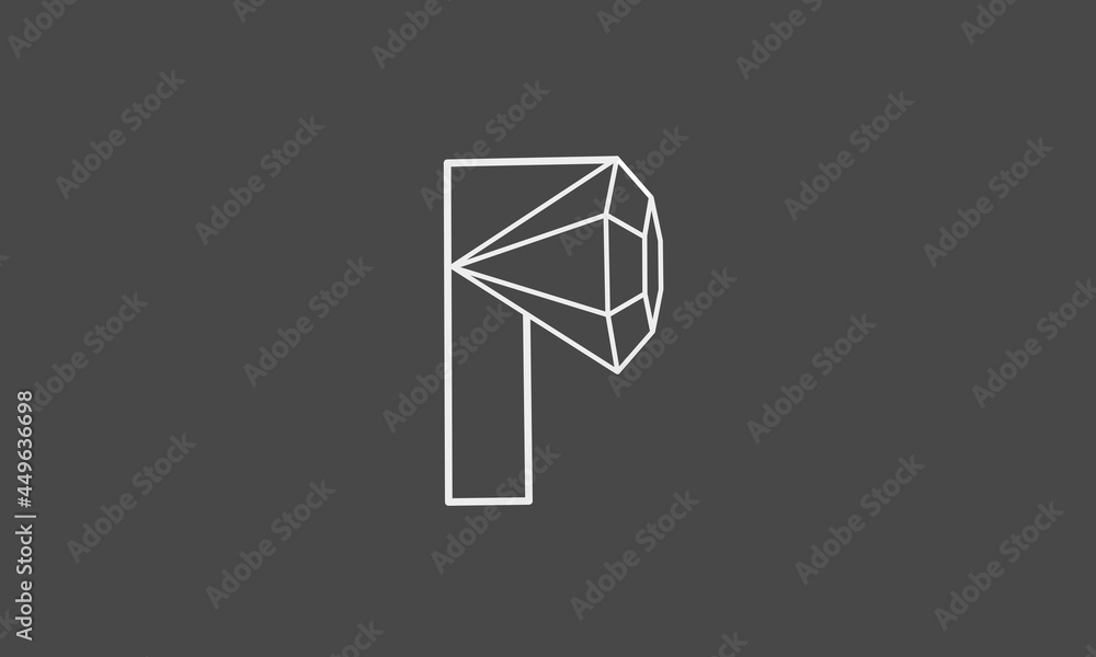 the letter P diamond logo with a creative, simple and modern concept the letter P diamond logo with a creative, simple and modern concept