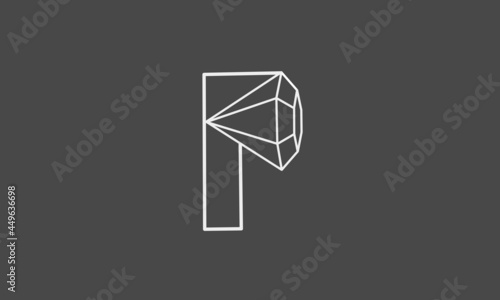 the letter P diamond logo with a creative, simple and modern concept © Suparto