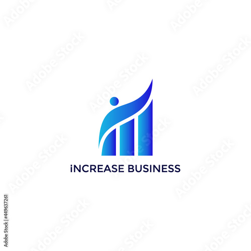 illustration of phased growth, progress, increase in profits. Symbol for economy, success business. Growth diagram with arrow going up.
