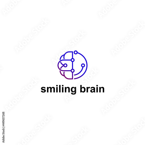 illustration vector graphic of smiling brain 