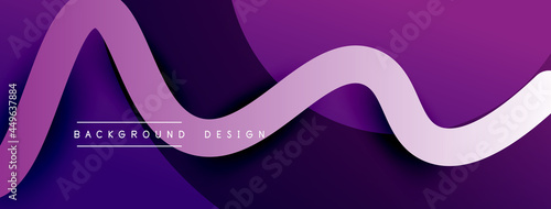 Abstract gradient background with wave line with shadow effect. Geometric composition. 3D shadow effects and fluid gradients