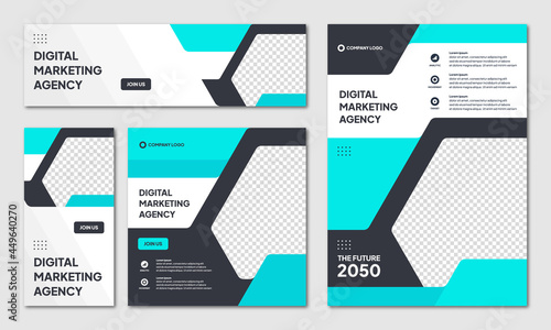 Set of Editable Instagram post template modern background. Promotional web banner for company business. professional business instagram stories. webinar banner sale ads and discount promo