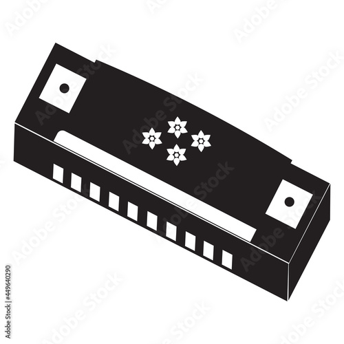 Mouth organ harmonica icon vector illustration